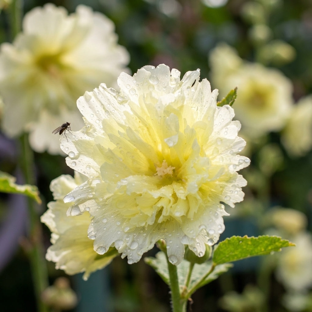 Alcea 'Lemon Spring Celebrities Rosea' - Stockrose