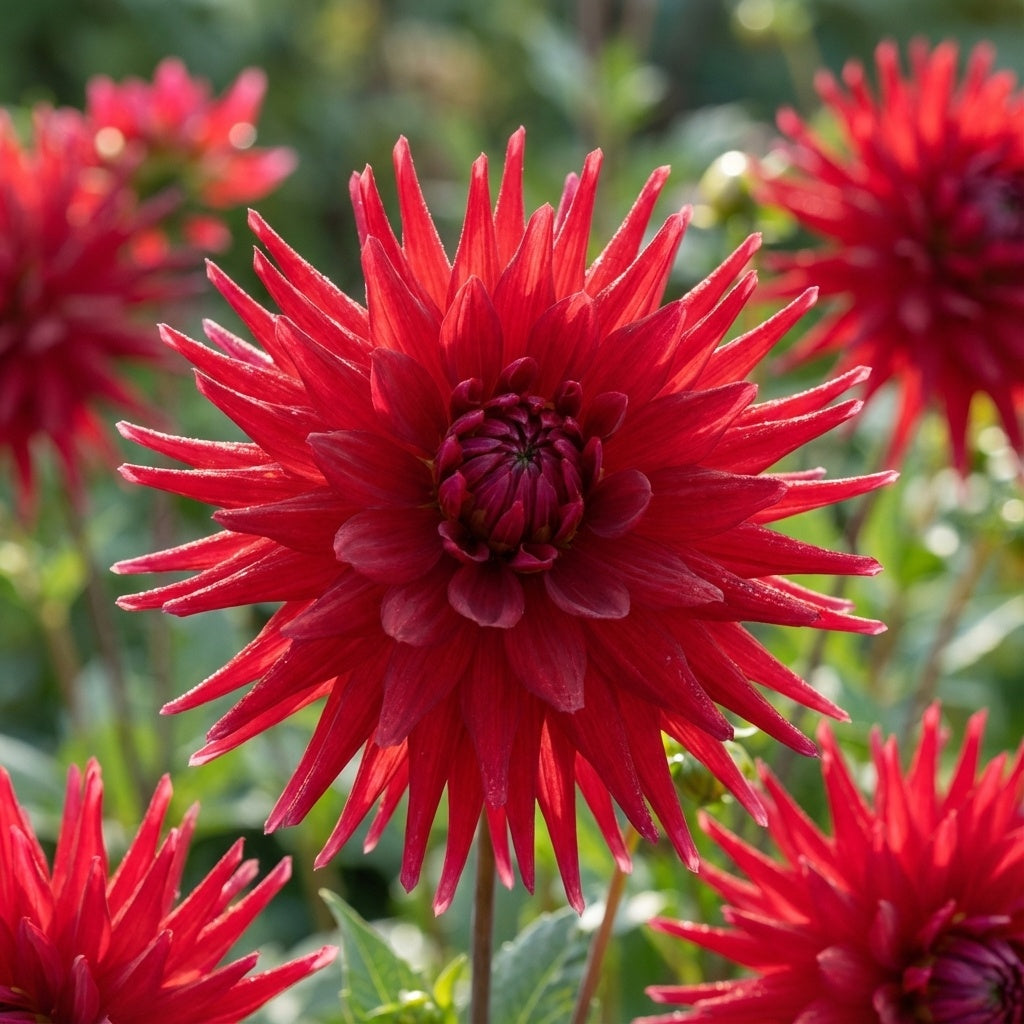 Dahlie 'Red pigmy' - 4 Stück - LumiBlumi