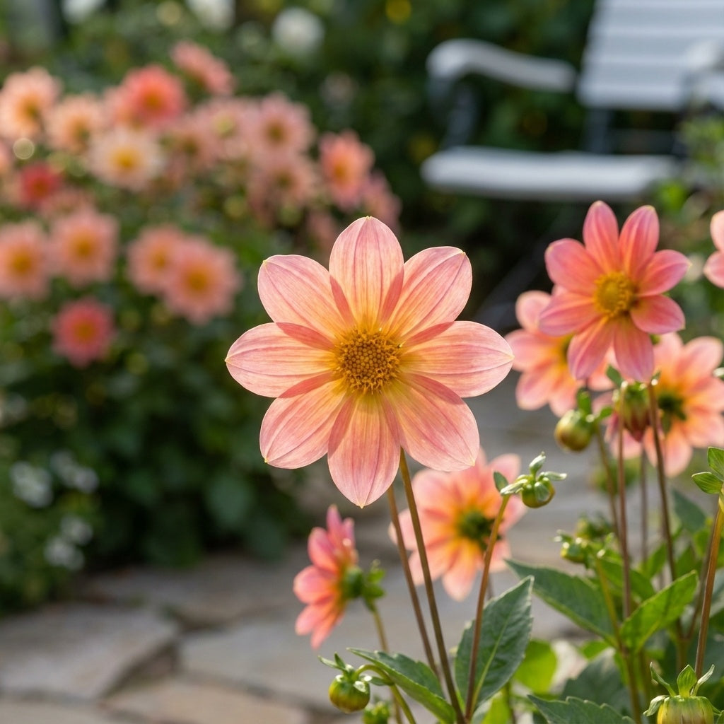Dahlia 'Topmix Lachs' - Dahlie - LumiBlumi