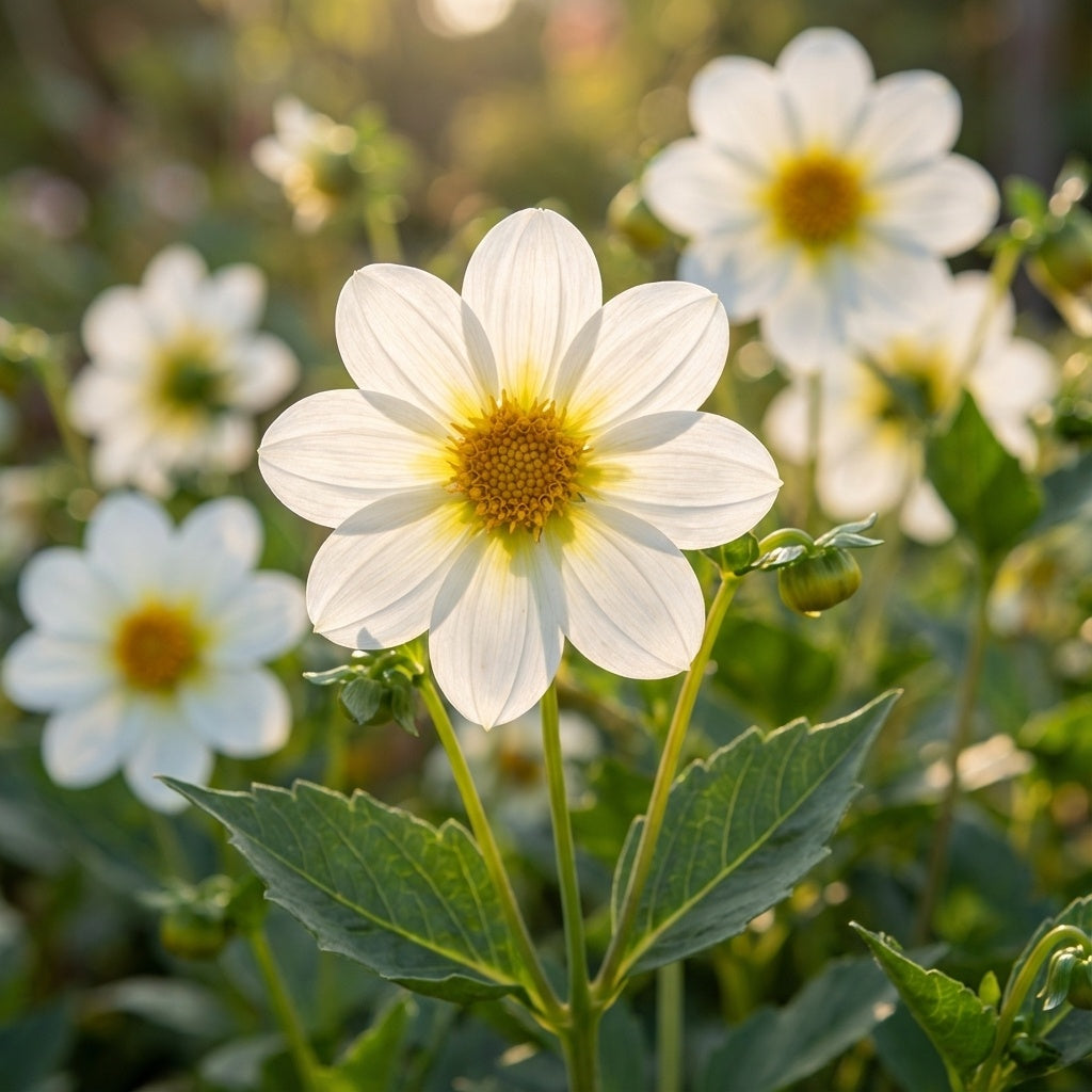 Dahlia 'Bambino Topmix White' - Dahlie - LumiBlumi