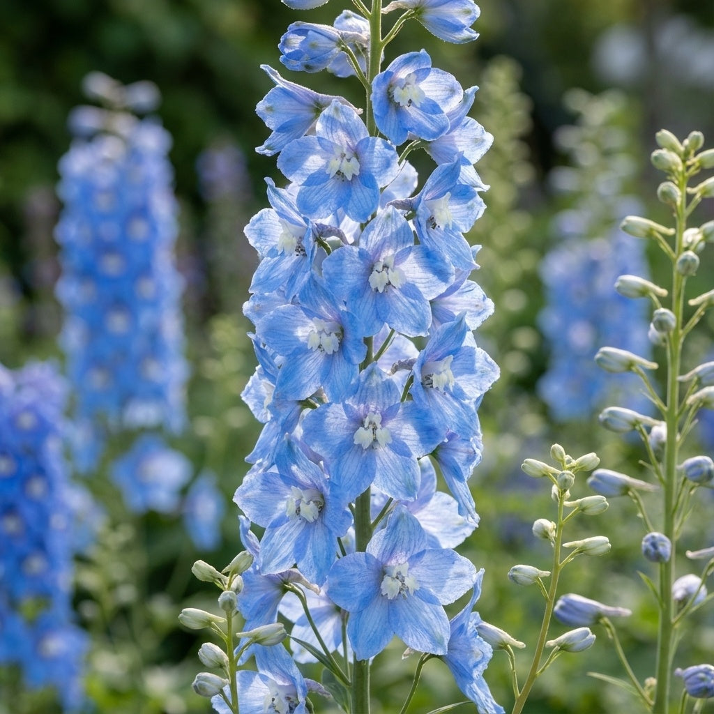 Rittersporn 'Magic Fountains Sky Blue White Bee' - 5 Stück - LumiBlumi