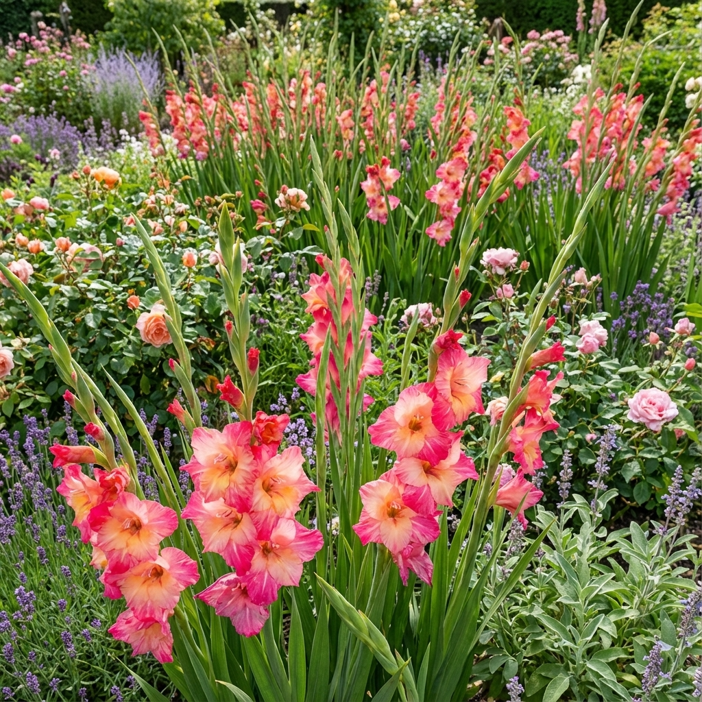 Gladiolus 'Apricot Bubble Gum' - Gladiole
