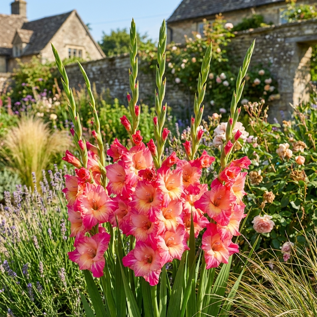 Gladiolus 'Apricot Bubble Gum' - Gladiole