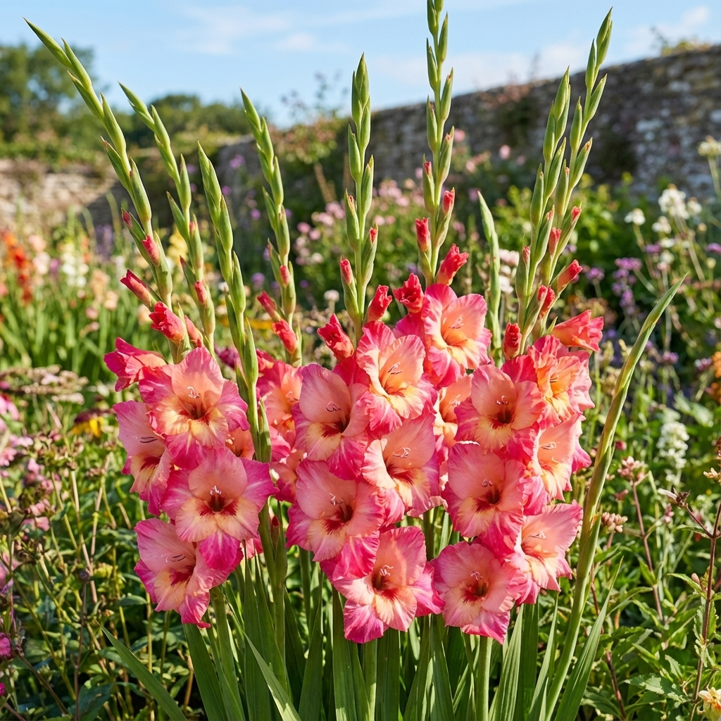 Gladiolus 'Apricot Bubble Gum' - Gladiole