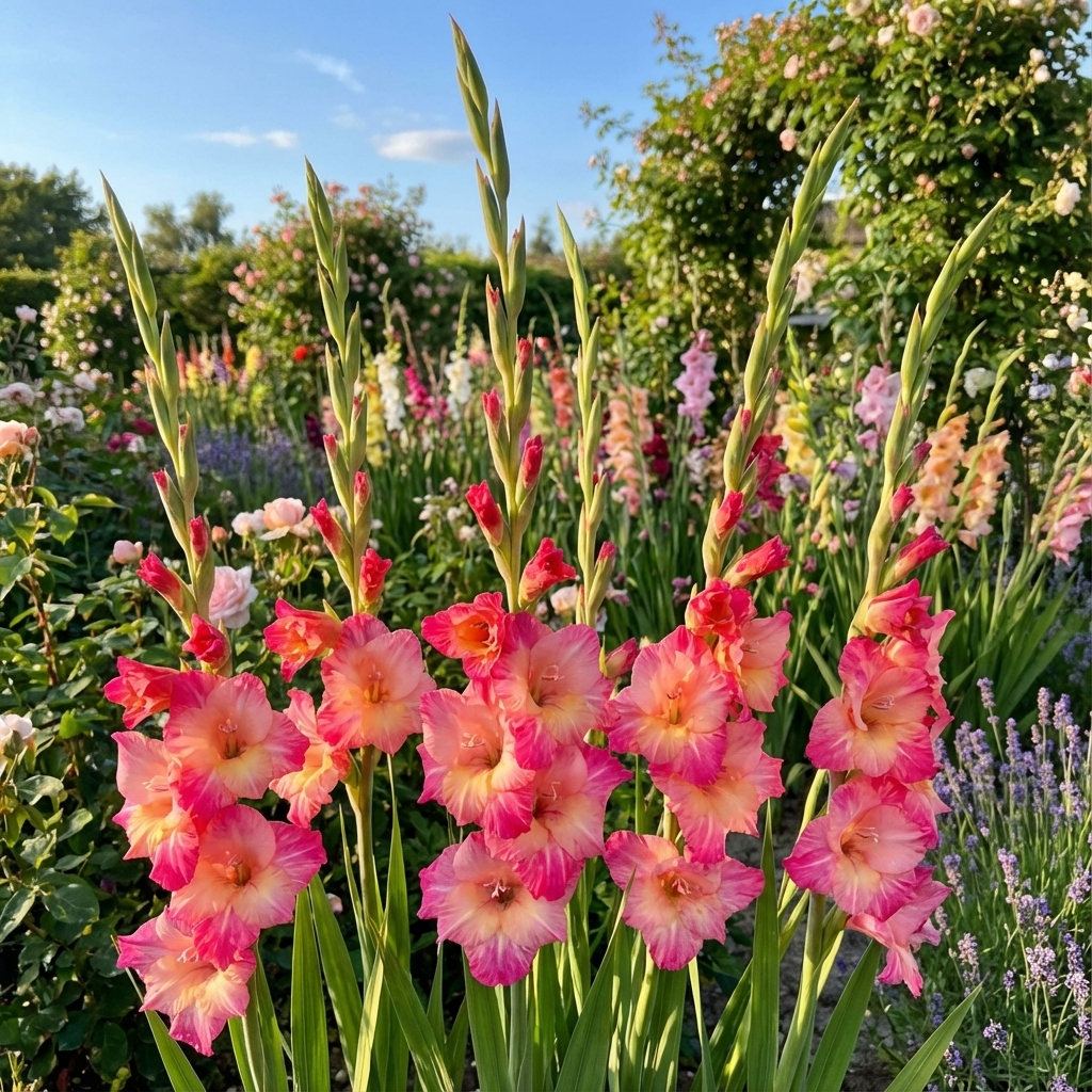 Gladiolus 'Apricot Bubble Gum' - Gladiole