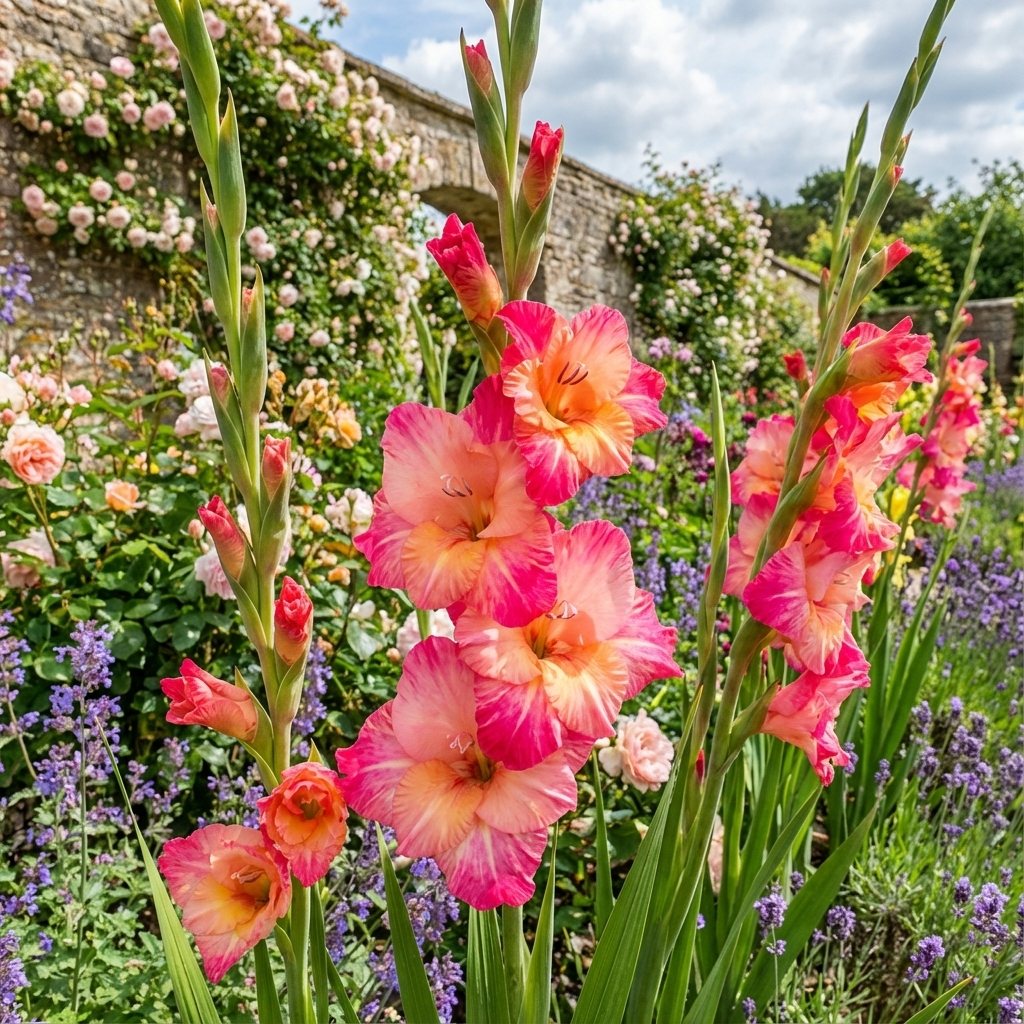 Gladiolus 'Apricot Bubble Gum' - Gladiole