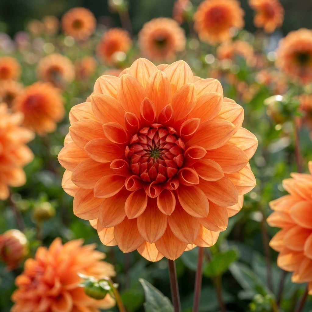 Dahlie 'Orange nugget' - 4 Stück - LumiBlumi