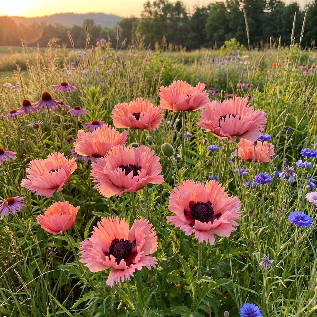 Papaver 'Pink Ruffles Orient.' - Mohn, Klatschmohn - LumiBlumi
