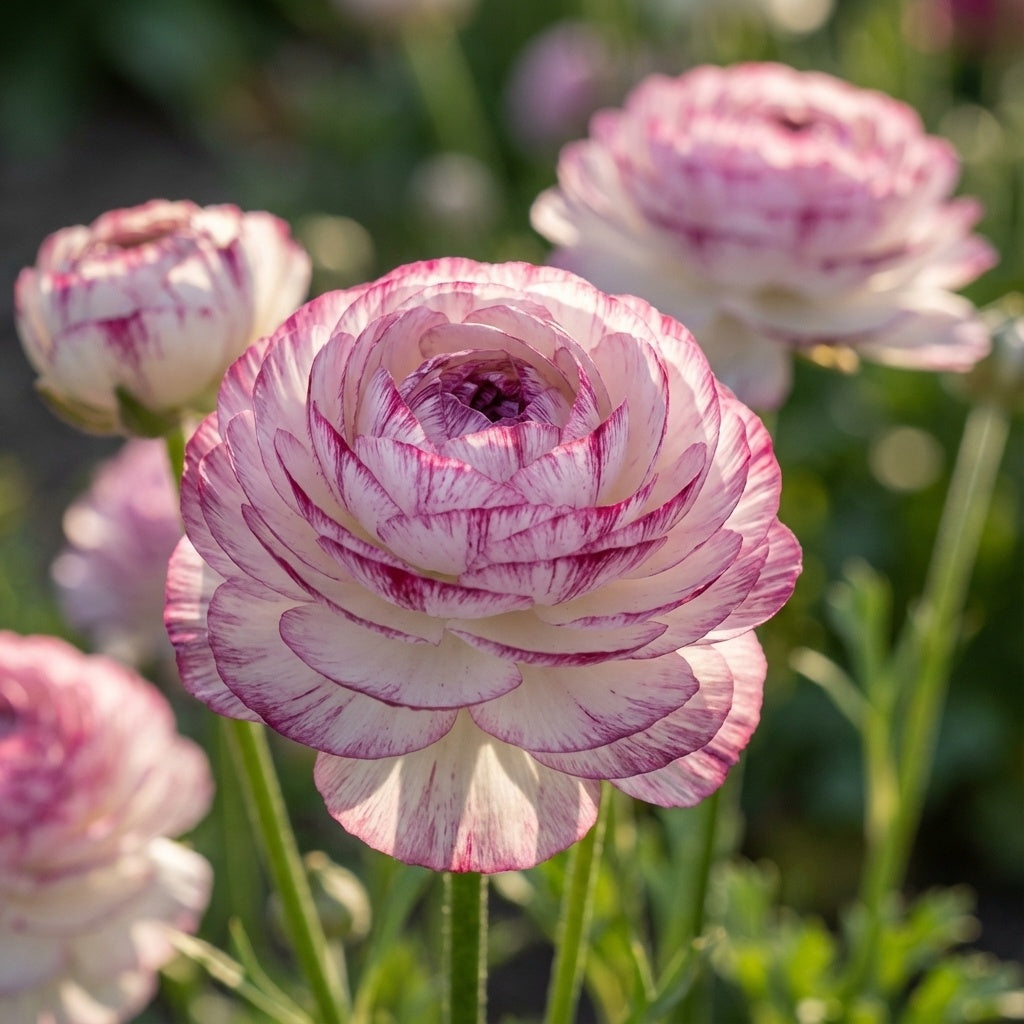 Ranunkel 'Elegance Bianco Striato' - 12 Stück - LumiBlumi